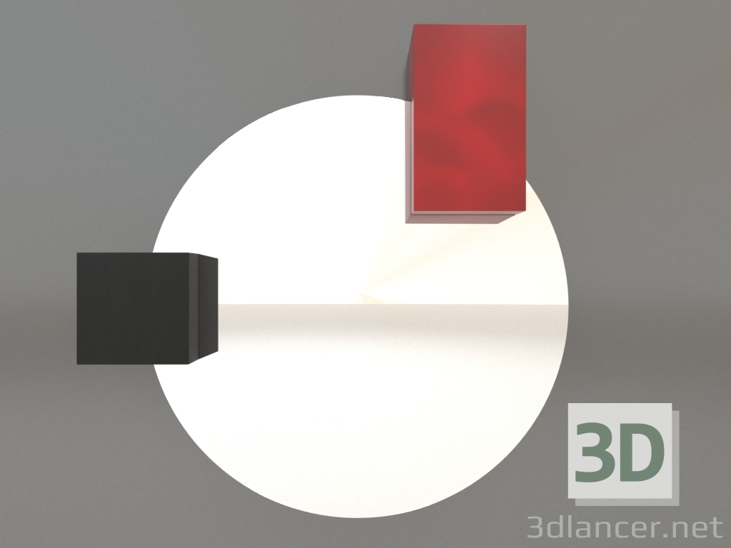 3D modeli Ayna ZL 07 (672х679, ahşap siyah, kırmızı) - önizleme