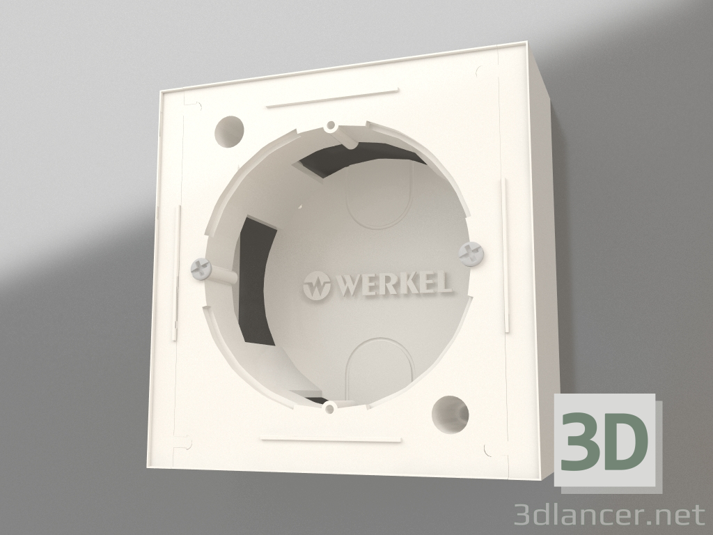 modello 3D Scatola da parete (W8000001, bianco) - anteprima