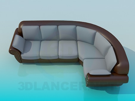 3d model Taupe de sofá - vista previa