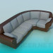 3d модель Угловой диван серо-коричневый – превью
