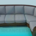 3d модель Угловой диван серо-коричневый – превью