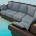 3d модель Кутовий диван сіро-коричневий – превью