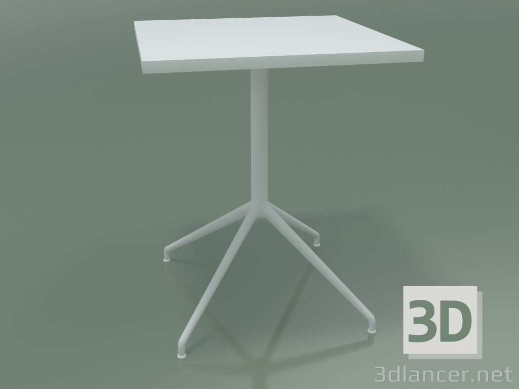 3D Modell Quadratischer Tisch 5706, 5723 (H 74 - 59x59 cm, ausgebreitet, weiß, V12) - Vorschau