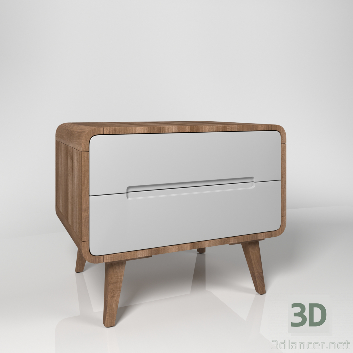 3d Nightstand - Bedside table model buy - render
