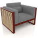 3 डी मॉडल ऊंची पीठ वाली लाउंज कुर्सी (वाइन रेड) - पूर्वावलोकन