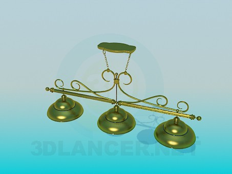 3d model Luminaire with metal ceiling paintings - preview