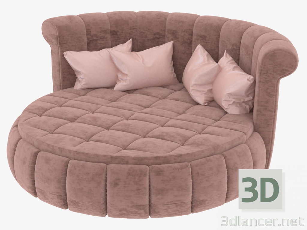 3D Modell Bett-Runde Alberta - Vorschau