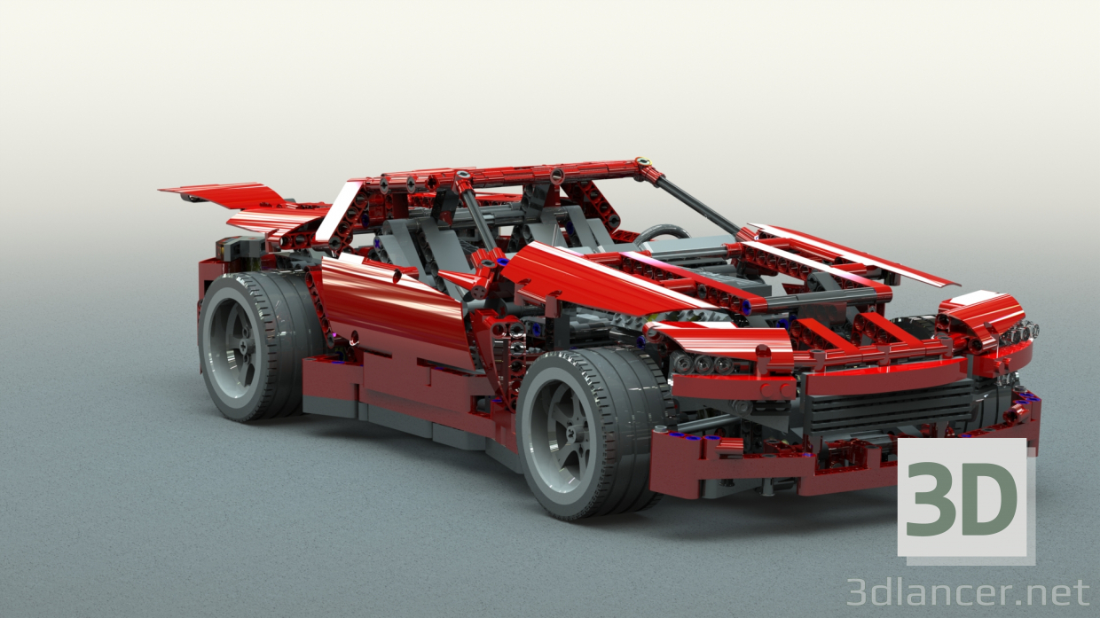Modelo 3d Supercarro LEGO - preview