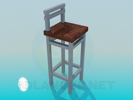 modello 3D Alta sedia gambe - anteprima