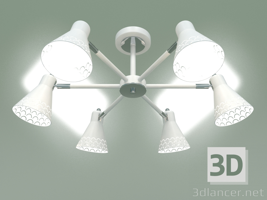 modello 3D Lampadario a soffitto Trina 70100-6 (bianco) - anteprima