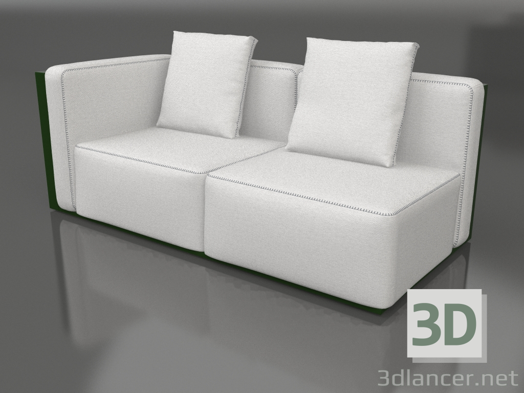 3D modeli Kanepe modülü, bölüm 1 sol (Şişe yeşili) - önizleme