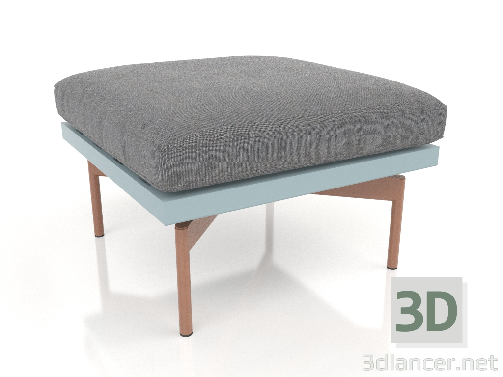 modèle 3D Pouf pour fauteuil club (Bleu gris) - preview