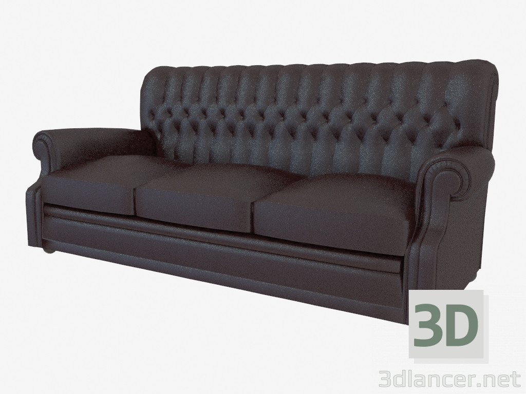3d model sofás de cuero triple - vista previa