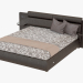 3d model Bed with leather trim Modena - preview
