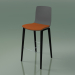 3D modeli Bar sandalyesi 3999 (4 ahşap ayak, polipropilen, koltukta bir yastık ile, siyah huş ağacı) - önizleme