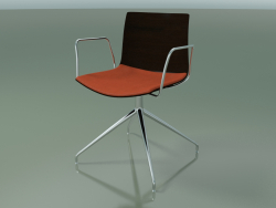 Chair 0279 (swivel, with armrests, with seat cushion, LU1, wenge)
