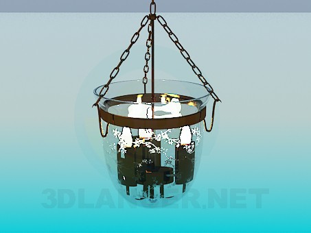 3D Modell Leuchte Kerze in einem Glas Glocke - Vorschau