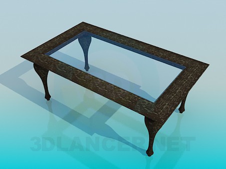modello 3D Tavolino con superficie in vetro - anteprima