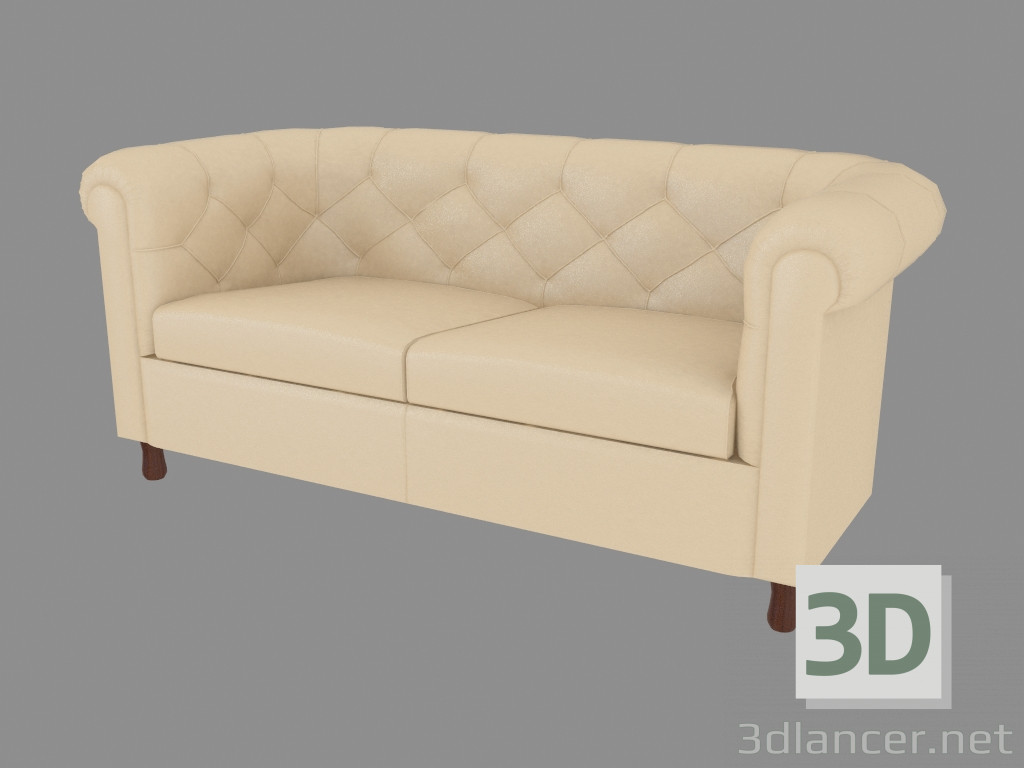 modèle 3D Canapé double en cuir (165) - preview