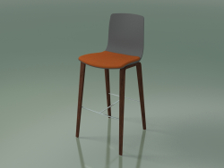 Sedia bar 3999 (4 gambe in legno, polipropilene, con cuscino sul sedile, noce)