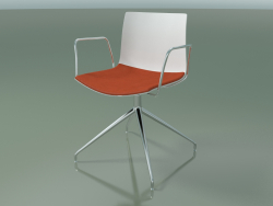 Chair 0279 (swivel, with armrests, with seat cushion, LU1, PO00101)