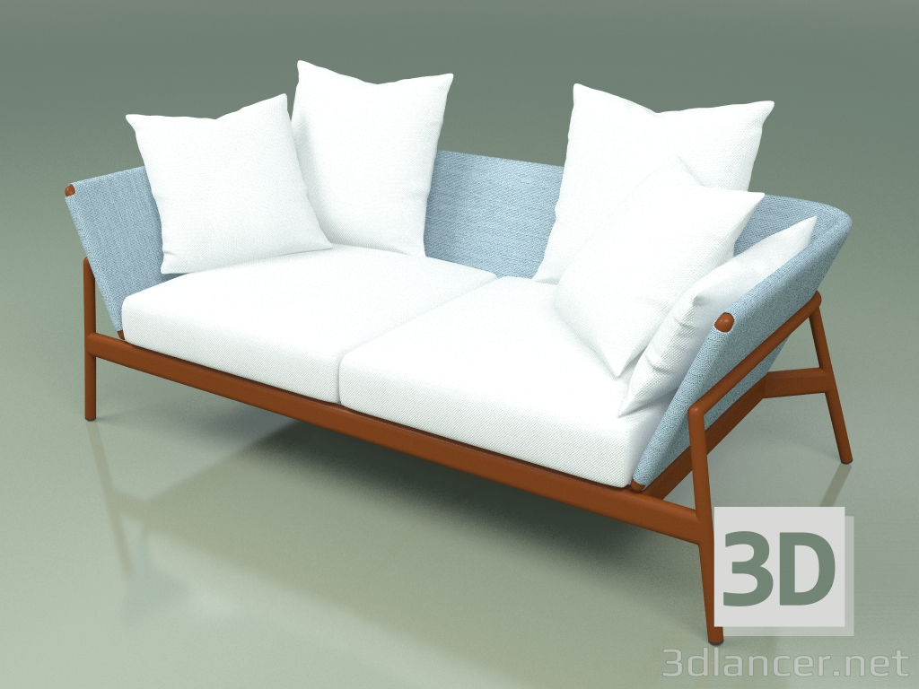 3D Modell Sofa 002 (Metallrost, Batyline Sky) - Vorschau
