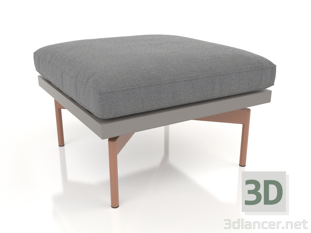 modèle 3D Pouf pour fauteuil club (Gris quartz) - preview