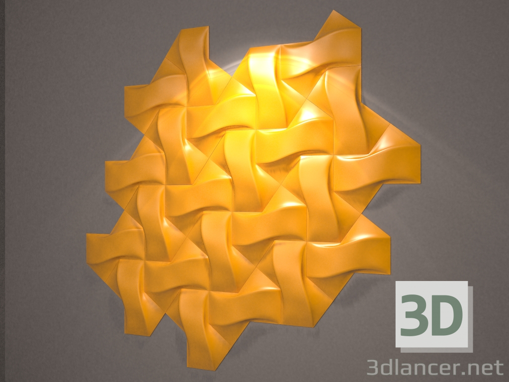 3D Modell Dekorative Blatt-Panel - Vorschau