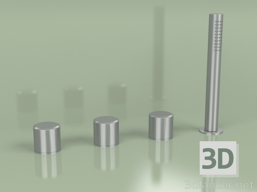 modello 3D Miscelatore tre fori e miscelatore idroprogressivo con doccetta (16 97, AS) - anteprima