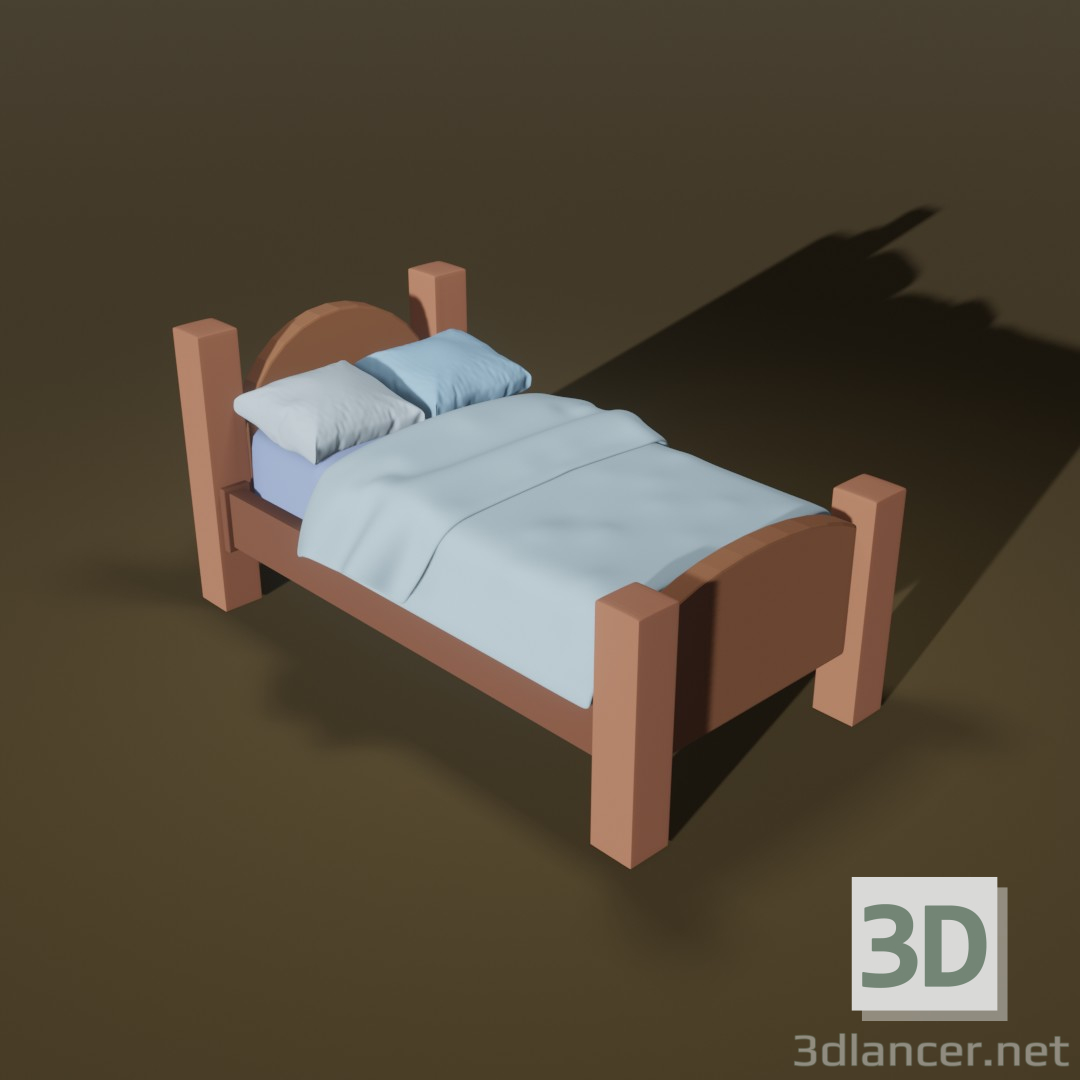 3d модель Мультяшная кровать – превью