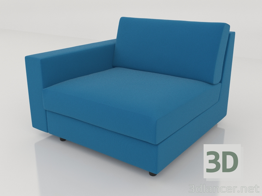 3D Modell Sofamodul 83 einzeln mit Armlehne links - Vorschau