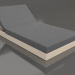 3D Modell Bett mit Rückenlehne 100 (Sand) - Vorschau