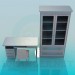 3d model Chair, desk and closet in the set - preview