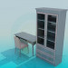 3D Modell Stuhl, Schreibtisch und Schrank im set - Vorschau