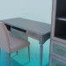 Modelo 3d Cadeira, mesa e armário no conjunto - preview