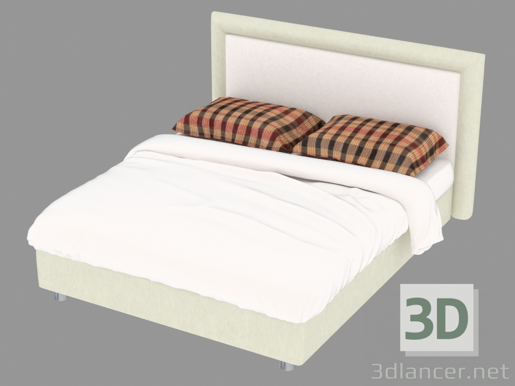 3D Modell Bett in Lederpolsterung und Stauraum Pochette - Vorschau