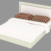 3D Modell Bett in Lederpolsterung und Stauraum Pochette - Vorschau