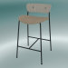 3d model Bar stool Pavilion (AV8, H 85cm, 48x50cm, Lacquered oak, Leather - Silk Aniline) - preview
