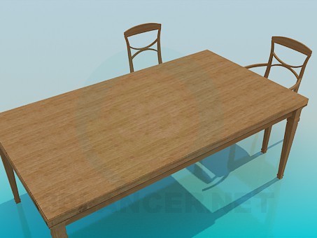 3d модель Большой обеденный стол – превью