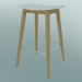 3d model Bar stool with Fiber wood base (H 65 cm, Oak, White) - preview