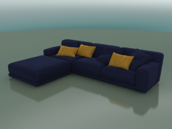 Triple sofa Tutto with pouf (1150)