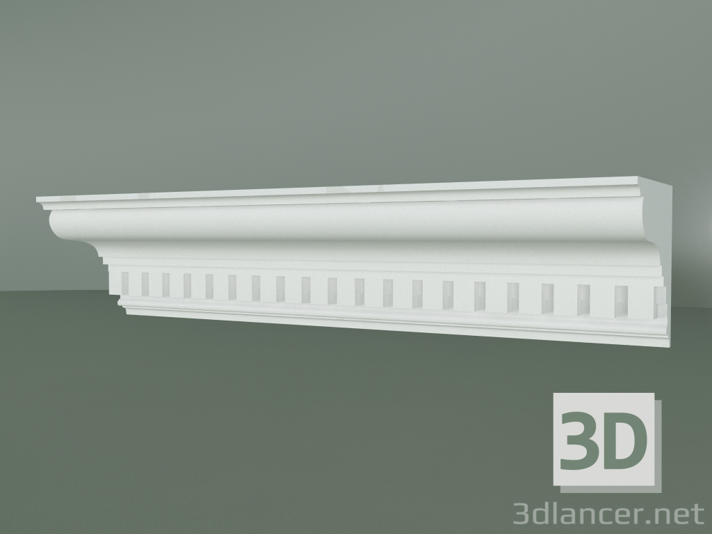 modèle 3D Corniche en plâtre avec ornement KV506 - preview