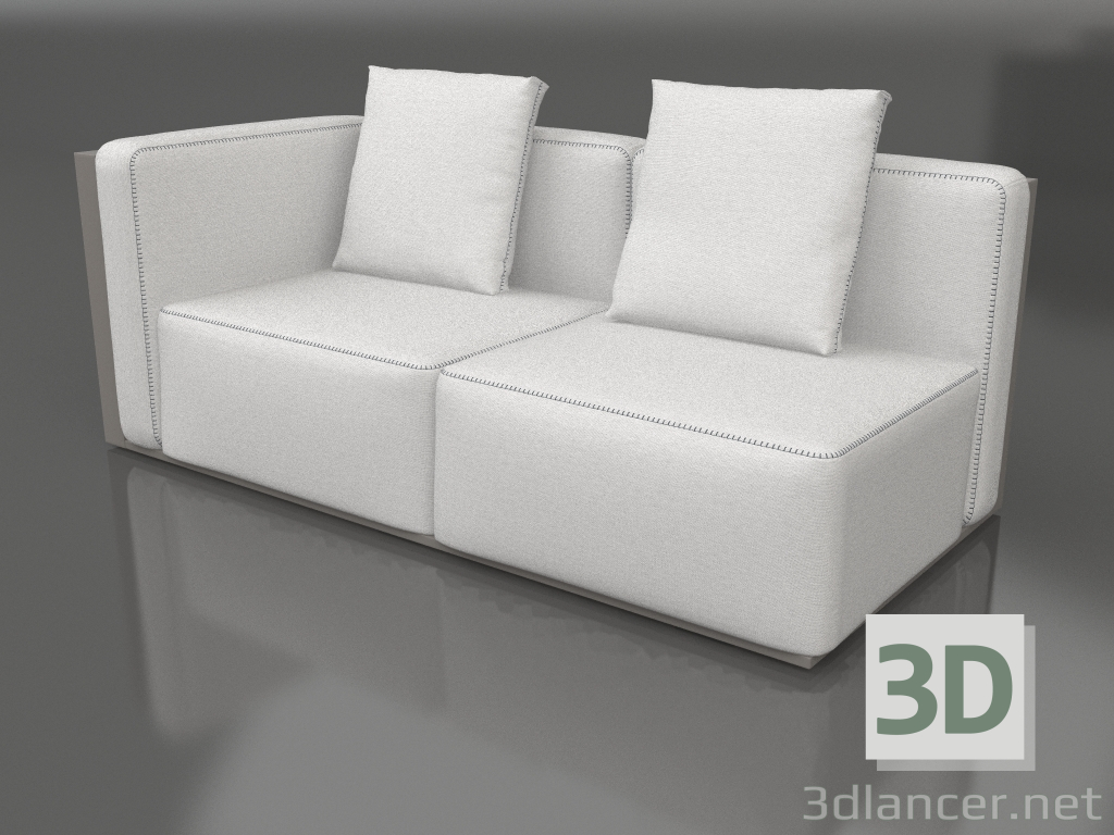 3d model Módulo sofá sección 1 izquierda (Gris cuarzo) - vista previa