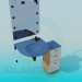 3D modeli Cam lavabo, ayna ve dolap - önizleme
