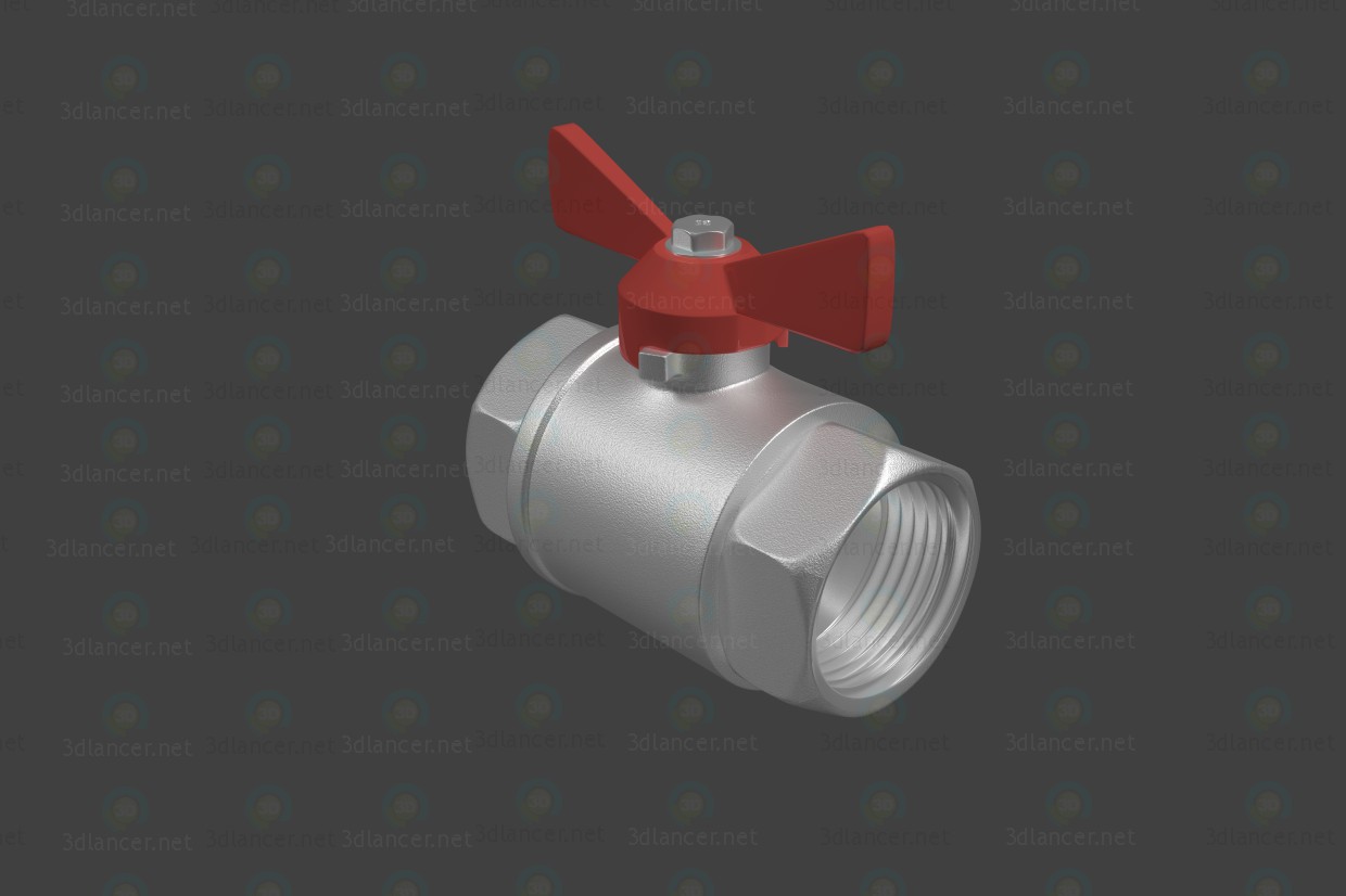 3d model model ball valve-screw CC - preview