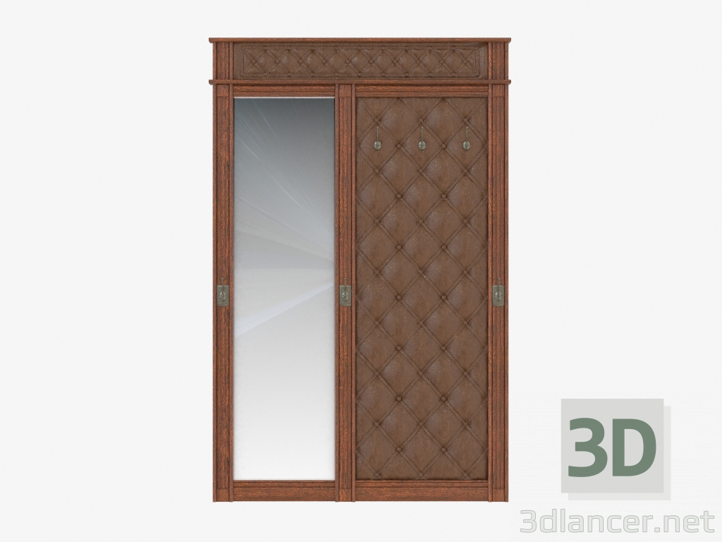 modello 3D corridoio di ricezione con specchio - anteprima