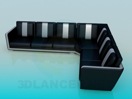 3 डी मॉडल कुर्सी के साथ सोफा - पूर्वावलोकन