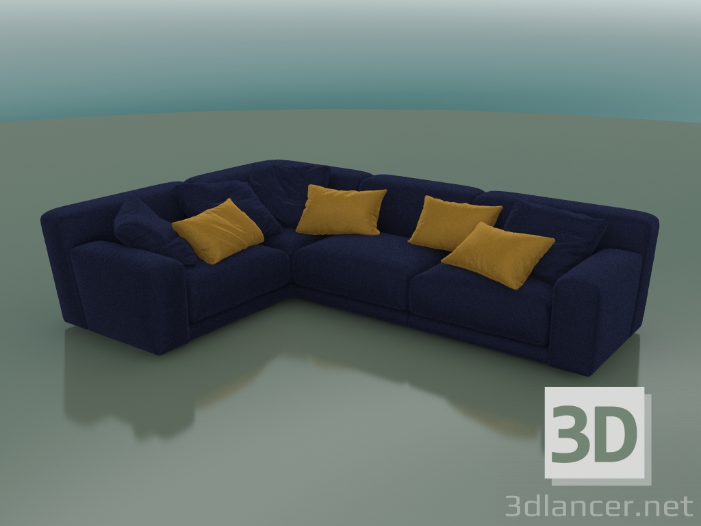 3D modeli Dört kişilik kanepe açısal Tutto (1150) - önizleme