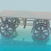 modèle 3D chariot sur roues - preview
