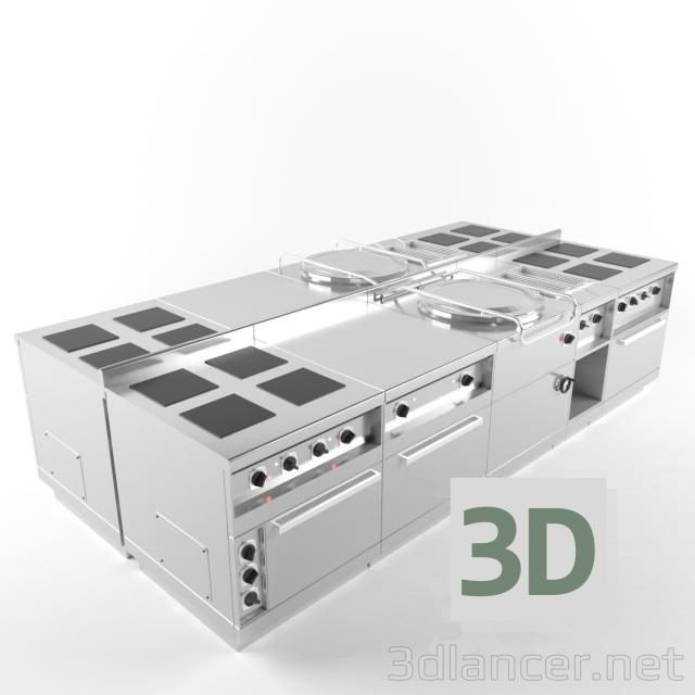 modèle 3D Four industriel - preview